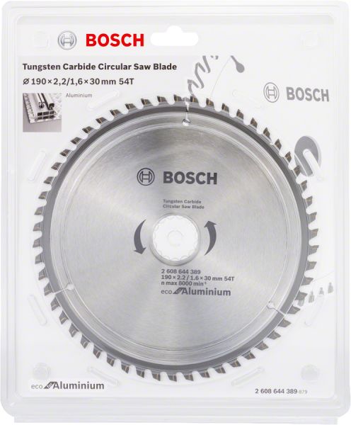 Bosch - Optiline Eco Serisi Alüminyum için Daire Testere Bıçağı 190*30 54 Diş 2608644389