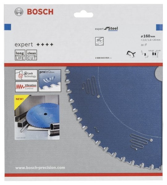 Bosch - Expert Serisi Metal için Daire Testere Bıçağı 160*20 mm 30 Diş 2608643054