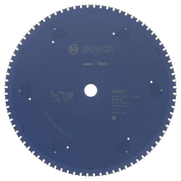 Bosch - Expert Serisi Metal için Daire Testere Bıçağı 355*25,40 mm 80 Diş 2608643062