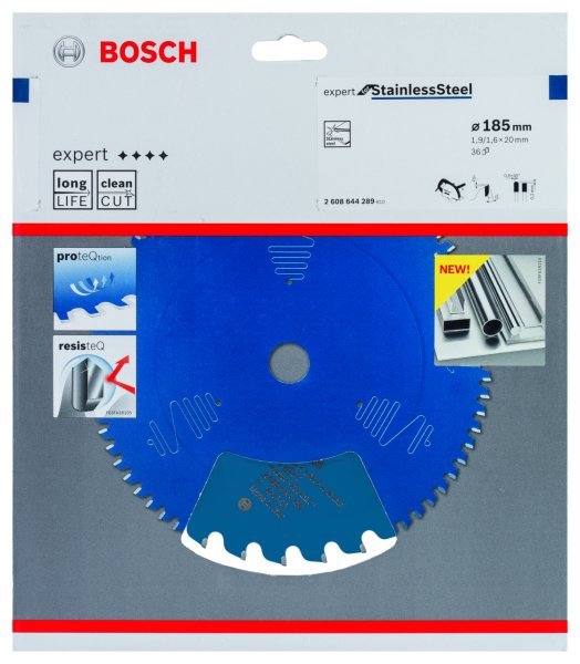 Bosch - Expert Serisi Paslanmaz Çelik için Daire Testere Bıçağı 185*20 mm 36 Diş 2608644289