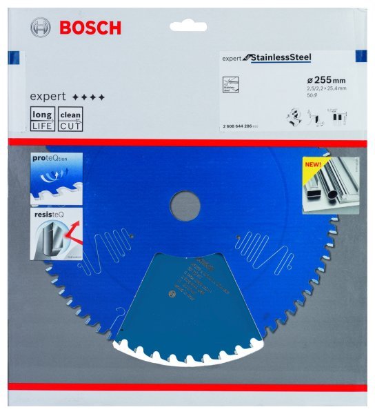 Bosch - Expert Serisi Paslanmaz Çelik için Daire Testere Bıçağı 255*25,4 mm 50 Diş 2608644286