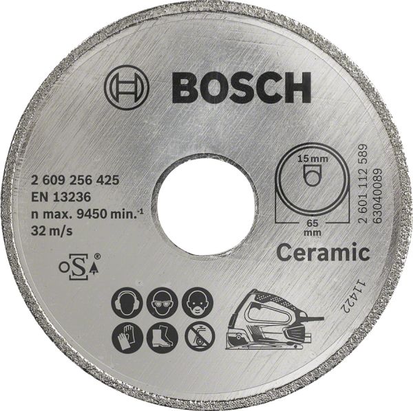 Bosch - Seramik İçin PKS 16 Multi Uyumlu Elmas Kesme Diski 65 x 15mm 2609256425