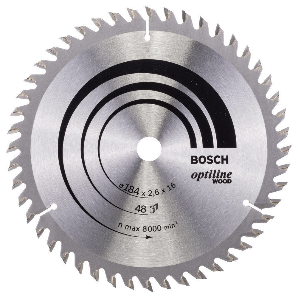 Bosch - Optiline Serisi Ahşap için Daire Testere Bıçağı 184*16 mm 48 Diş 2608641181