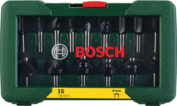 Bosch - 15 Parça Freze Seti 8 mm Şaftlı 2607019469