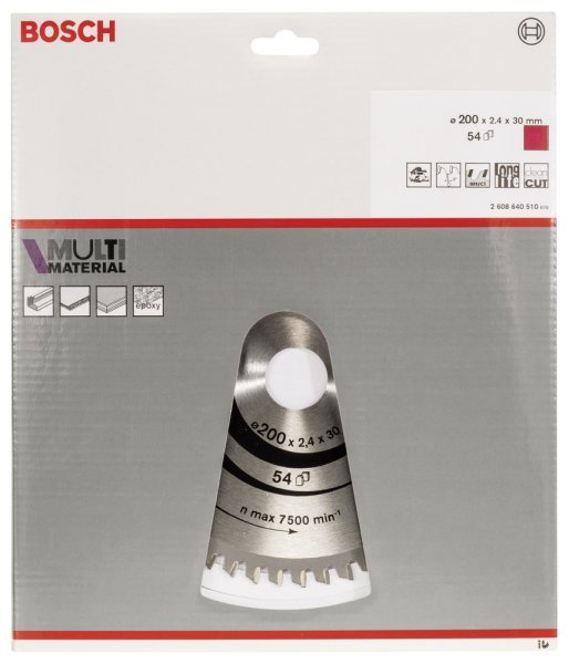 Bosch - Standard for Serisi Çoklu Malzeme için Daire Testere Bıçağı 200*30 mm 54 Diş 2608640510