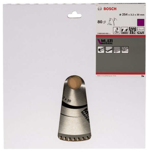 Bosch - Standard for Serisi Çoklu Malzeme için Daire Testere Bıçağı 254*30 mm 80 Diş 2608640450