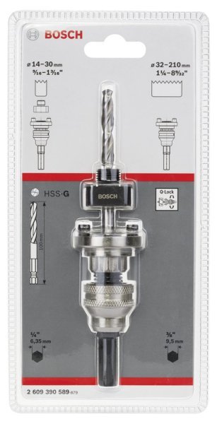 Bosch - Altıgen Şaftlı Q-Lock (Hızlı Kilitleme) Adaptörü, 14-210 mm Pançlar için 2609390589