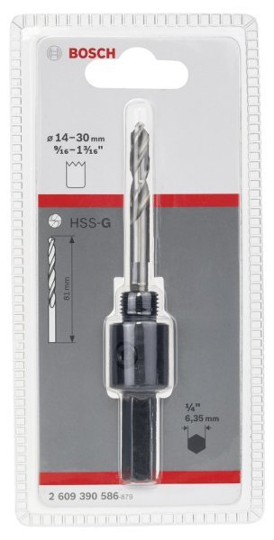 Bosch - Altıgen Şaftlı 14-30 mm Pançlar İçin Adaptör, Anahtar Ağzı 1 4'' (6,35mm) 2609390586