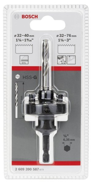 Bosch - Altıgen Şaftlı 32-76 mm Pançlar İçin Adaptör, Anahtar Ağzı 1 4'' (6,35mm) 2609390587
