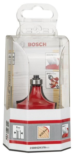 Bosch - Expert Serisi Ahşap İçin Çift Oluklu, Sert Metal Bilye Yataklı Yuvarlama Frezesi 8*15,90*64mm 2608629378