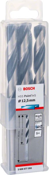 Bosch - HSS-PointeQ Metal Matkap Ucu 12,5 mm 5'li 2608577293