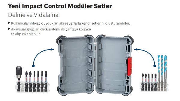 Bosch - Impact Control Serisi Vidalama Ucu 8'li PH2x2 PZ2x2 T20 T30 *50mm + Standart Tutucu *60mm 2608522326