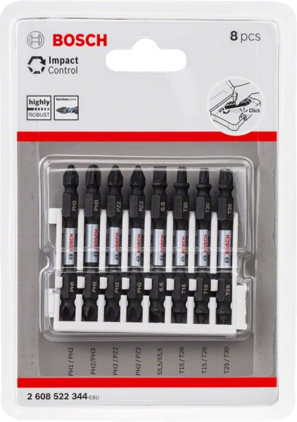 Bosch - Impact Control Serisi Çift Taraflı Vidalama Ucu 8'li Set *65mm 2608522344