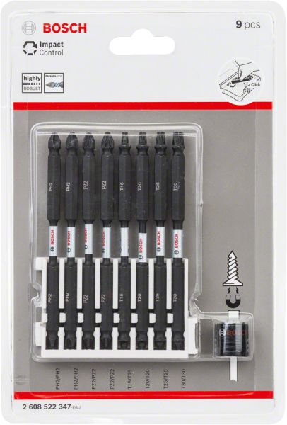 Bosch - Impact Control Serisi Çift Taraflı Vidalama Ucu 9'lu Set *110mm 2608522347