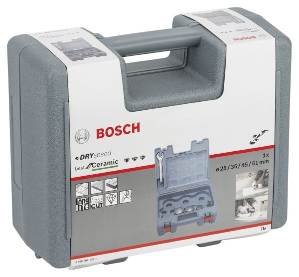 Bosch - Best Serisi, Taşlama İçin Seramik Kuru Elmas Delici 25 35 45 51 mm 4 Parça Set 2608587137