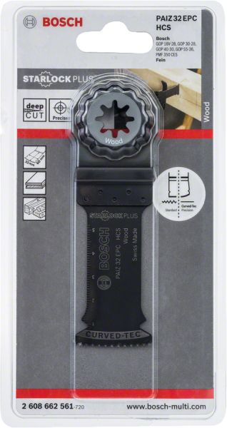 Bosch - Starlock Plus - PAIZ 32 EPC - HCS Ahşap İçin Daldırmalı Testere Bıçağı 1'li 2608662561