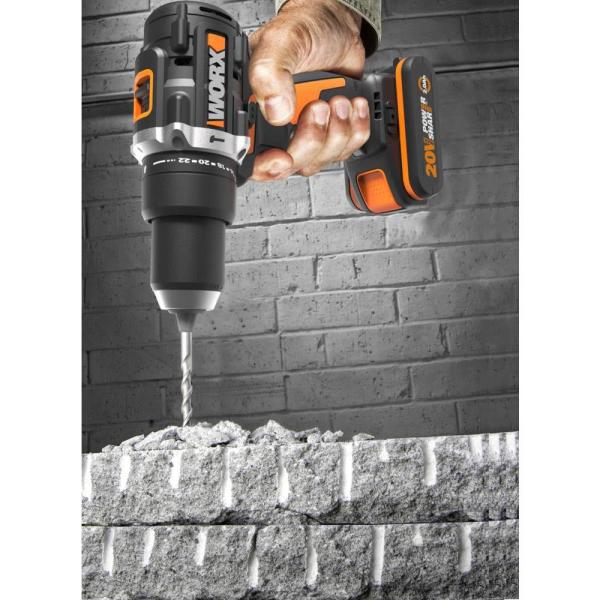 WORX WX352.9 20Volt Kömürsüz Profesyonel Şarjlı Darbeli Matkap (Akü Dahil Değildir)