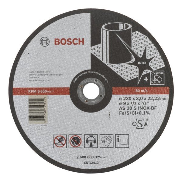 Bosch - 230*3,0 mm Expert Serisi Düz Inox (Paslanmaz Çelik) Kesme Diski (Taş) 2608600325