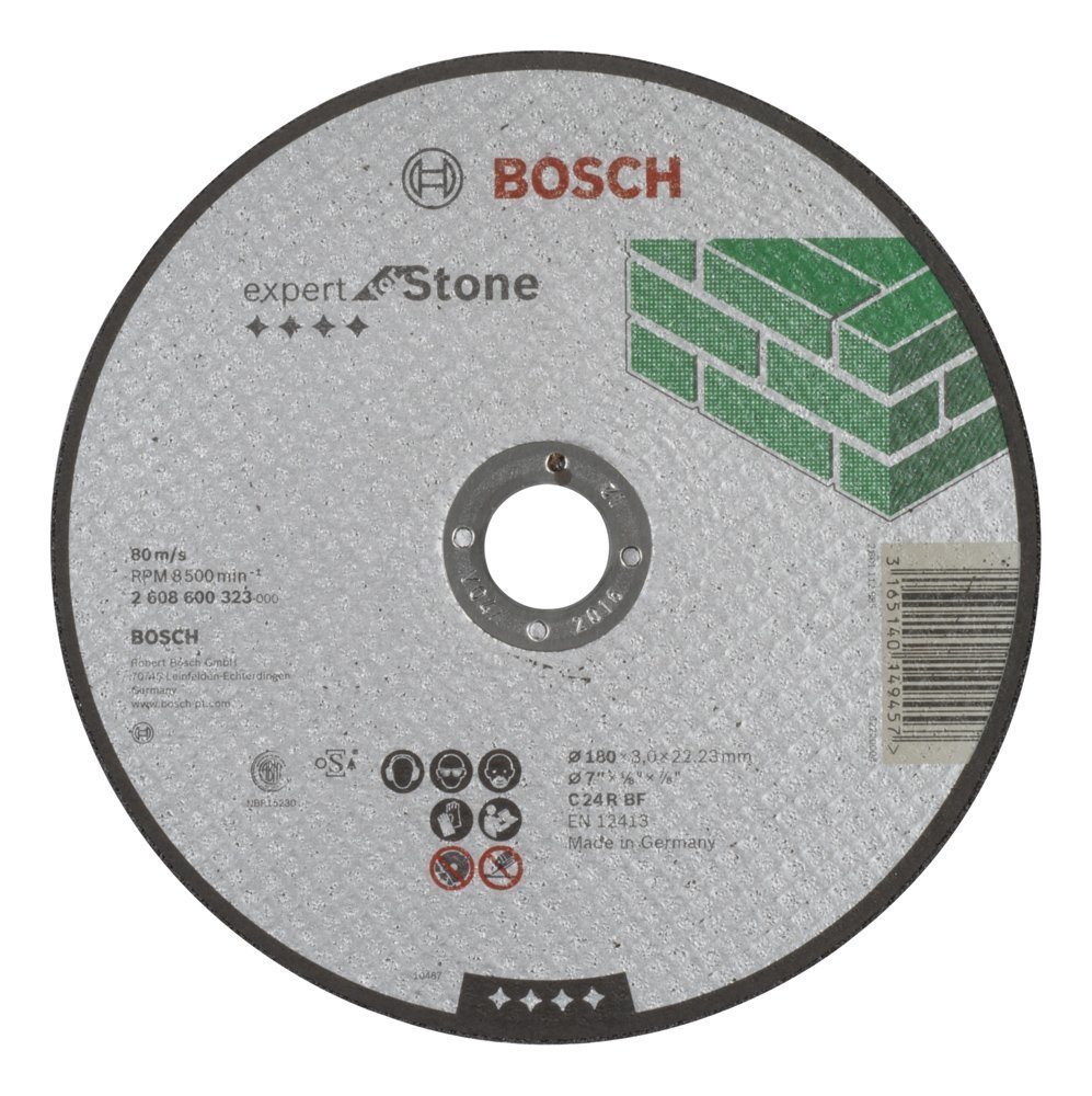 Bosch - 180*3,0 mm Expert Serisi Düz Taş Kesme Diski (Taş) 2608600323