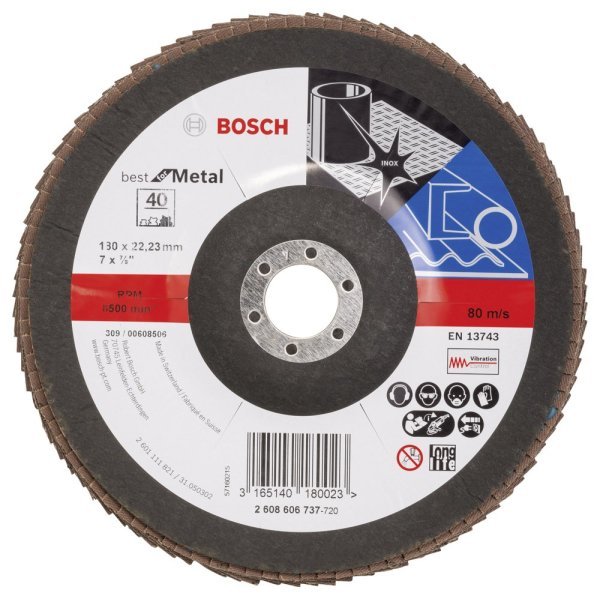 Bosch - 180 mm 40 Kum Best Serisi Metal Flap Disk 2608606737