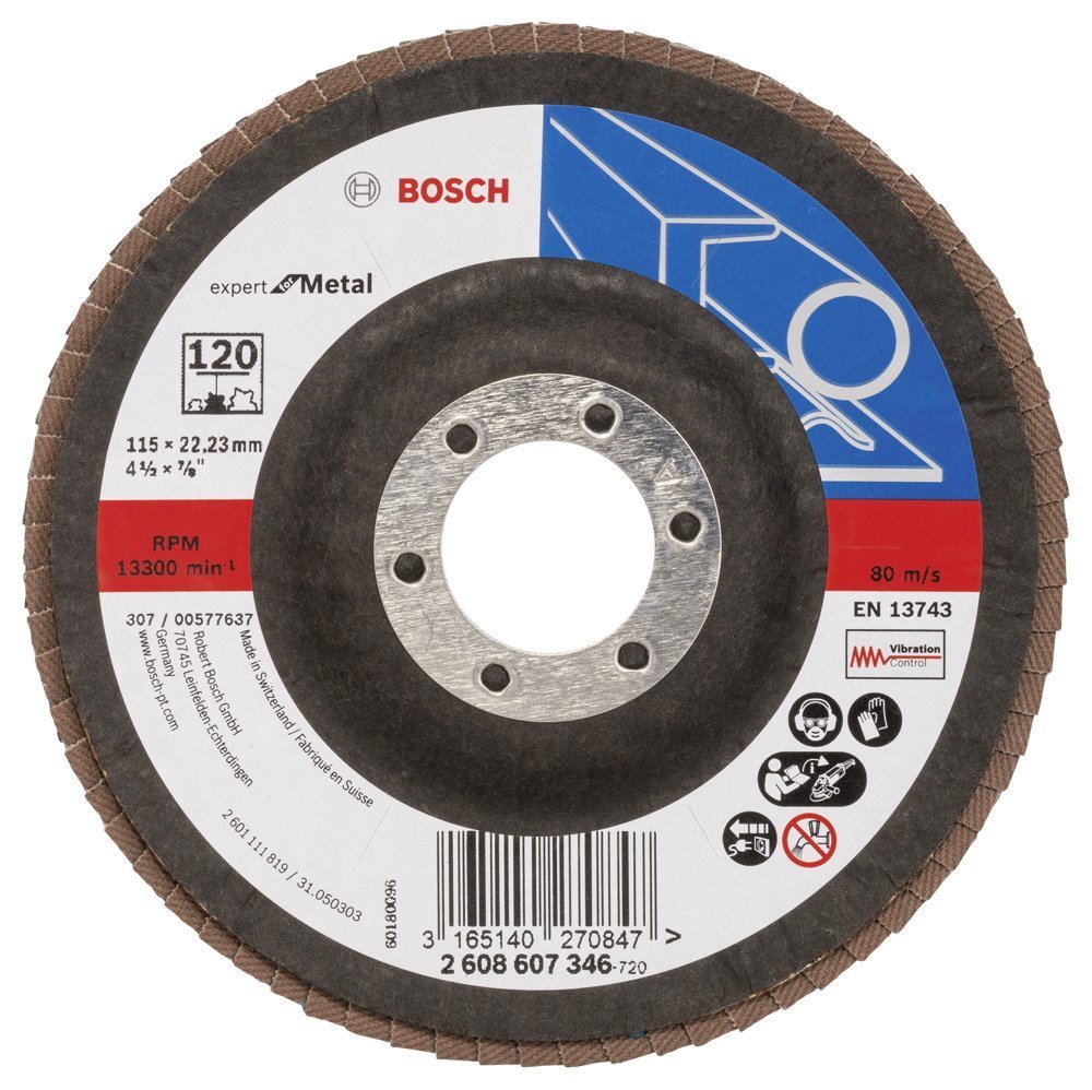 Bosch - 115 mm 120 Kum Expert Serisi Metal Flap Disk 2608607346