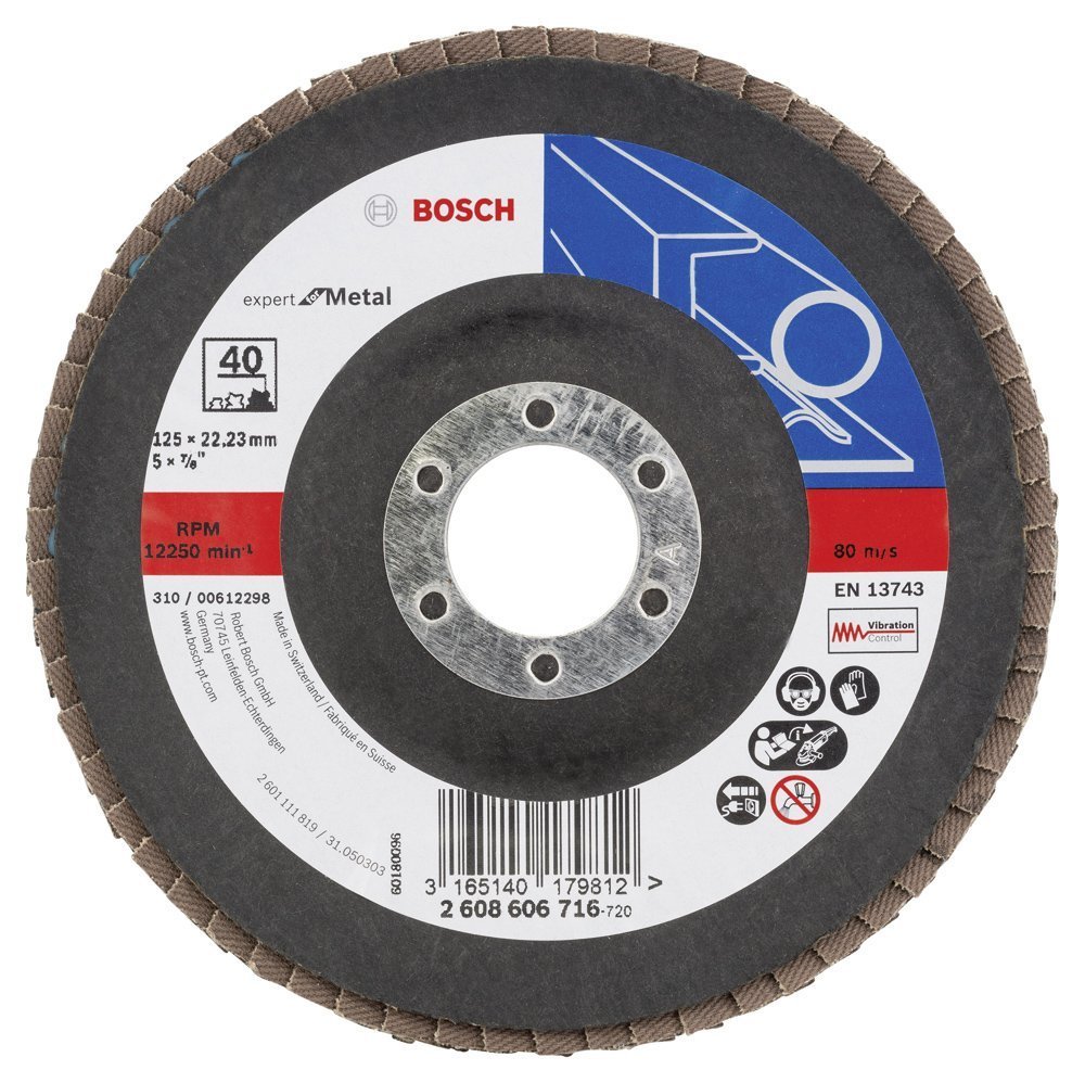Bosch - 125 mm 40 Kum Expert Serisi Metal Flap Disk 2608606716