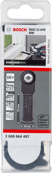 Bosch - Starlock Max - MAIZ 32 APB - BIM Ahşap ve Metal İçin Daldırmalı Testere Bıçağı 10'lu 2608664497