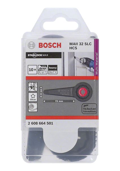 Bosch - Starlock Max - MAll 32 SLC - HCS Üniversal Derz ve Macun Kesici Uzun Testere Bıçağı 10'lu 2608664501