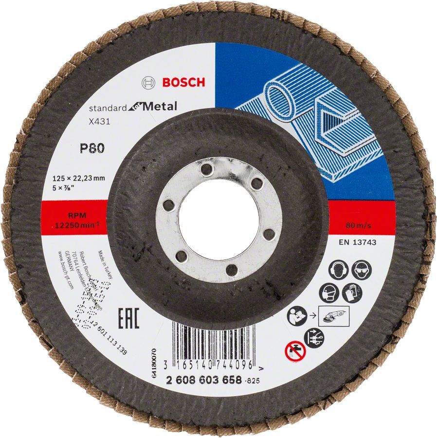 Bosch - 125 mm 80 Kum Standard Seri AlOX Flap Disk 2608603658