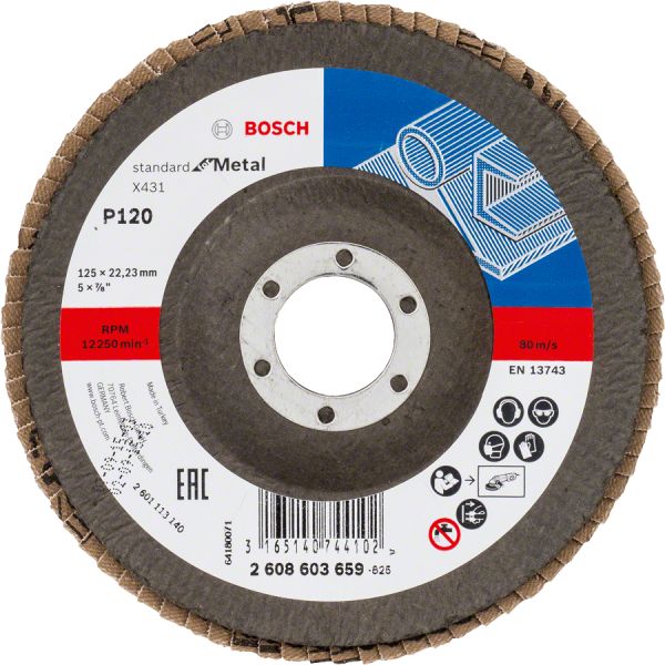 Bosch - 125 mm 120 Kum Standard Seri AlOX Flap Disk 2608603659