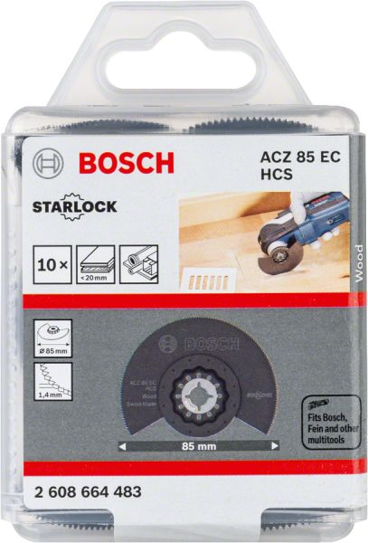 Bosch - Starlock - ACZ 85 EC - HCS Ahşap İçin Segman Testere Bıçağı, Bombeli 10'lu 2608664483