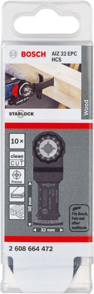Bosch - Starlock - AIZ 32 EPC - HCS Ahşap İçin Daldırmalı Testere Bıçağı 10'lu 2608664472