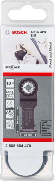 Bosch - Starlock - AIZ 32 APB - BIM Ahşap ve Metal İçin Daldırmalı Testere Bıçağı 10'lu 2608664470