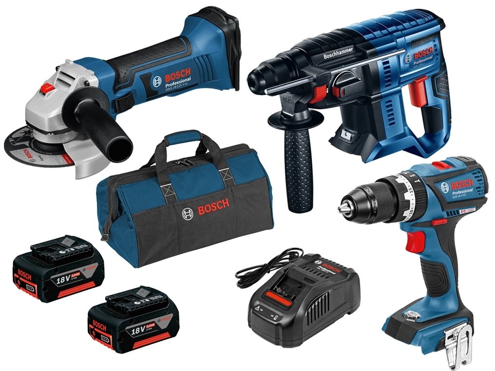 BOSCH- GSB18V-60C -GWS18-125V-LI-GBH180  PRO-MİX MEGA SET