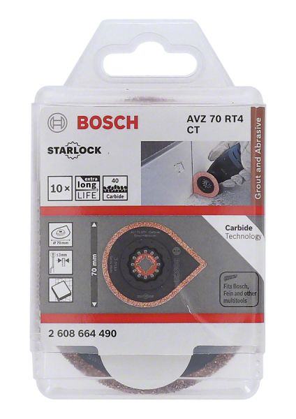 Bosch - Starlock - AVZ 70 RT4 - Karpit RIFF Fayans Arası Derz Harcı Çıkarıcı Testere Bıçağı 10'lu 2608664490