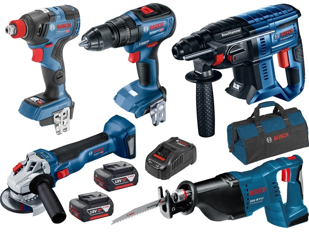 BOSCH GSB18V 50 - GWS18V-10 - GBH180-LI-GDX-18V-200-C-GSA-18V-LI PRO-MİX MEGA SET