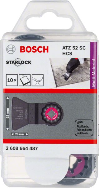 Bosch - Starlock - ATZ 52 SC - HCS Harç ve Beton Artıkları İçin Sert Raspa Bıçağı 10'lu 2608664487