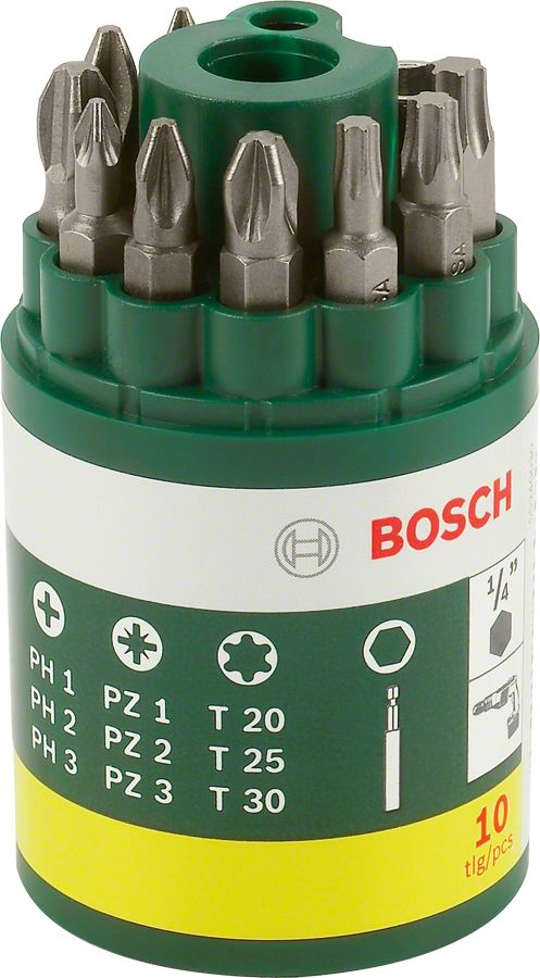 Bosch - 10 Parça Vidalama Ucu Seti (PH+PZ+T) 2607019452