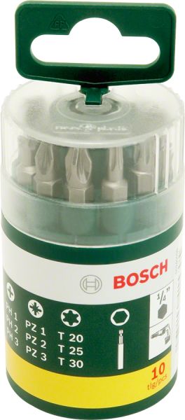 Bosch - 10 Parça Vidalama Ucu Seti (PH+PZ+T) 2607019452