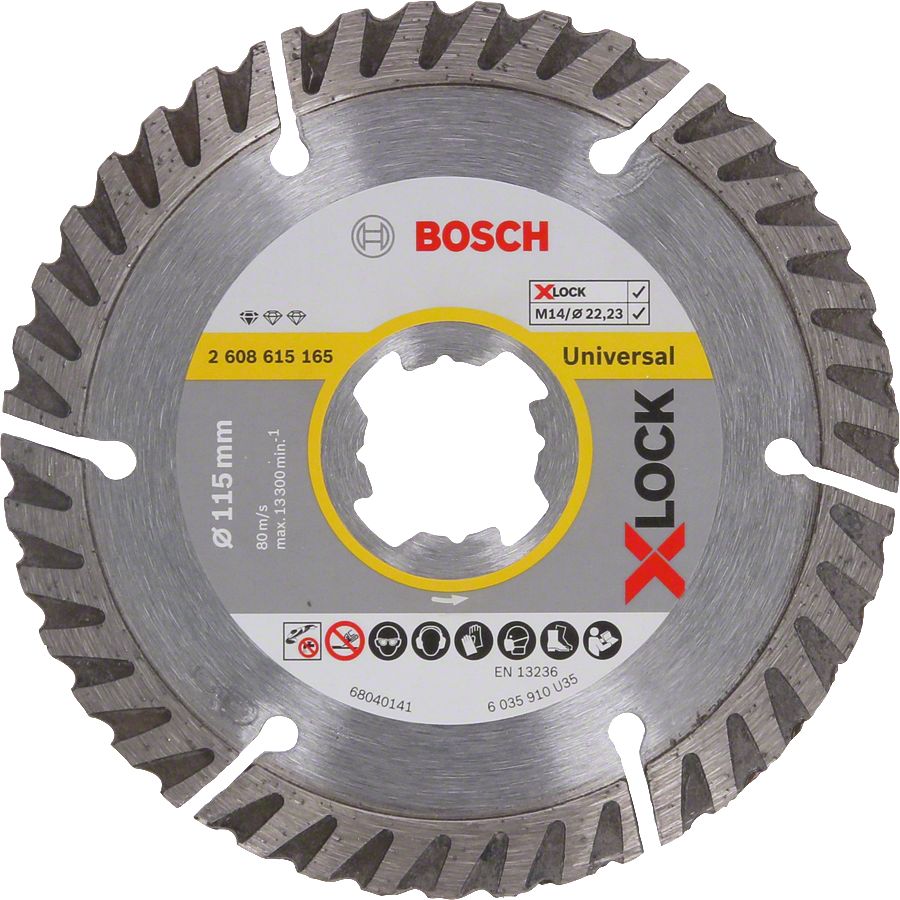 Bosch - X-LOCK - Standard Seri Genel Yapı Malzemeleri İçin Elmas Kesme Diski 115 mm 2608615165