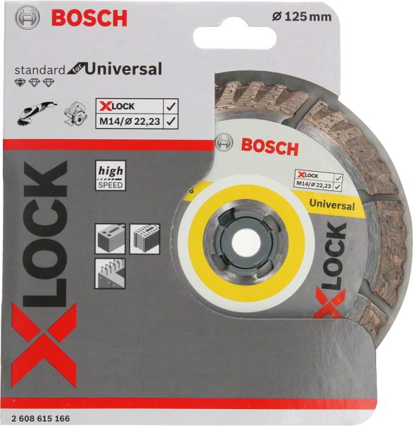 Bosch - X-LOCK - Standard Seri Genel Yapı Malzemeleri İçin Elmas Kesme Diski 125 mm 2608615166