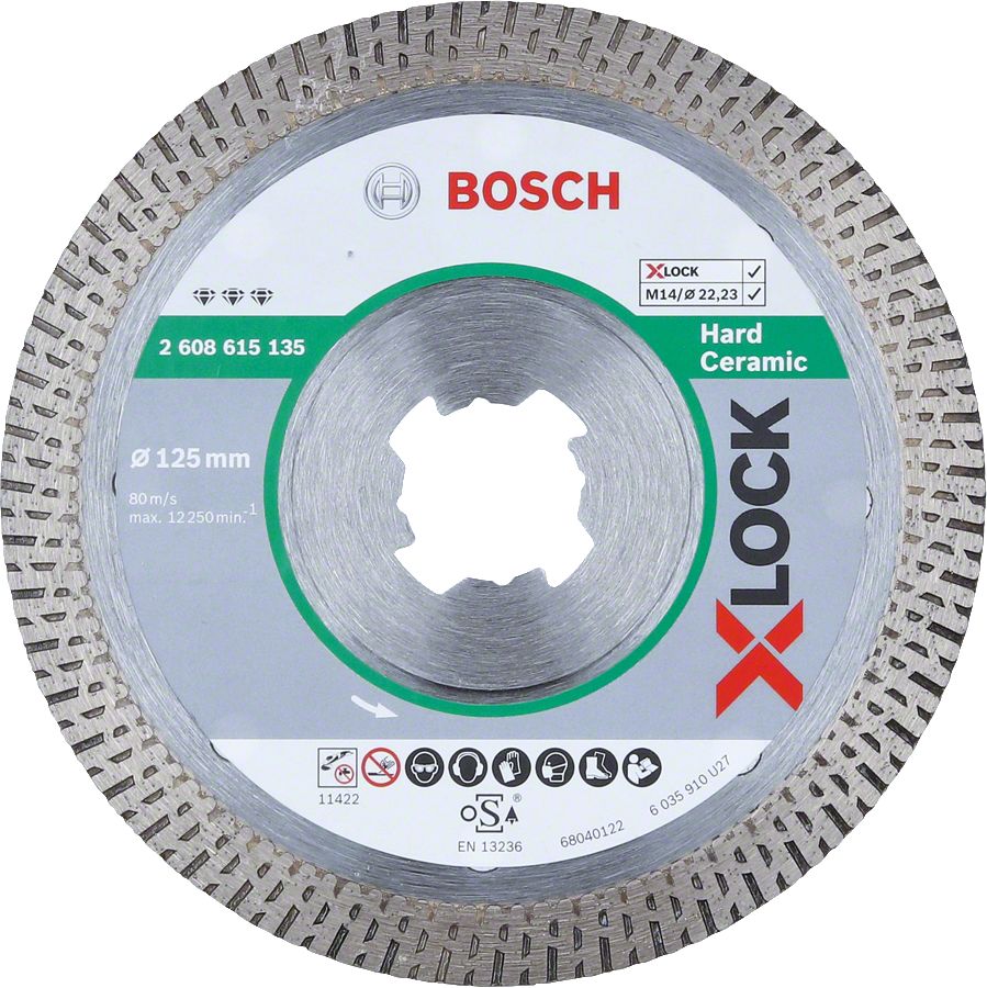 Bosch - X-LOCK - Best Serisi Sert Seramikler İçin Elmas Kesme Diski 125 mm 2608615135