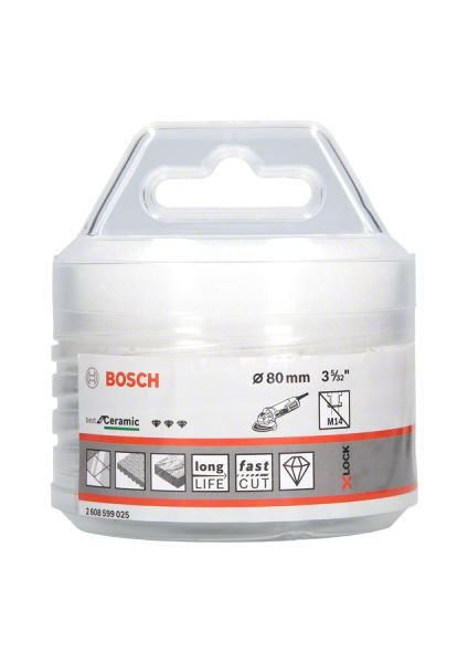 Bosch - X-LOCK - Best Serisi, Taşlama İçin Seramik Kuru Elmas Delici 80*35 mm 2608599025