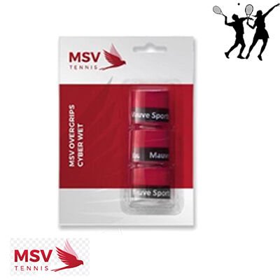 MSV Overgrip Cyber Wet, 3 / Pack, red