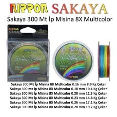 Sakaya 300 Mt İp Misina 8X Multi Color