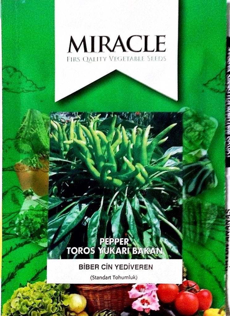 Miracle Toros Yediveren Yukarıbakan Acı Cin Biber Tohumu (10 gram)