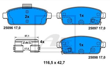 Opel Mokka Arka Fren Balatası 1.6 CDTI 136 Beygir 2012-2020 ATE