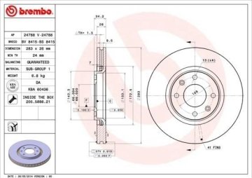 Peugeot Partner Tepee Ön Fren Diski Büyük Tip 283 mm Çap 2008-2018 BREMBO