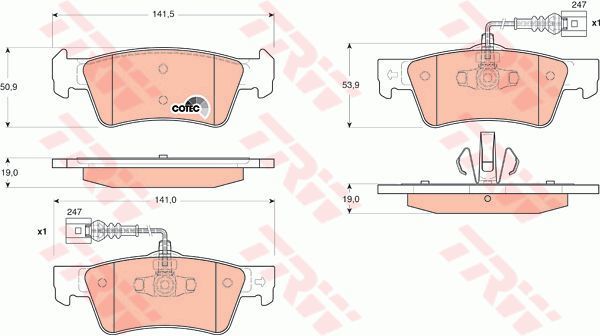 Volkswagen Touareg Arka Fren Balatası 3.2 V6 ATE Kaliper 2003-2010 TRW