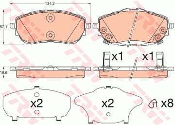 Toyota Corolla Ön Fren Balatası 1.6 Benzinli 2013-2018 TRW